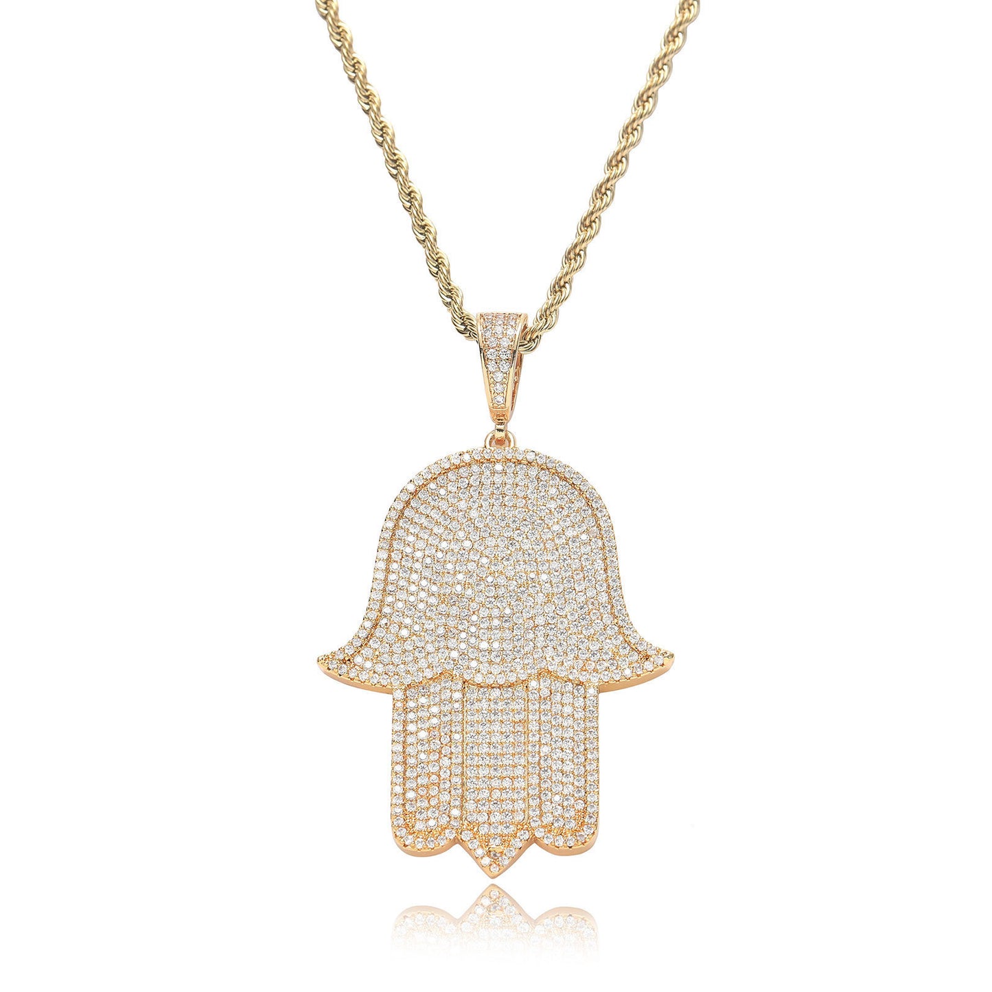 Hip Hop Fashion Cubic Zirconia Pendant Necklace for Men and Women