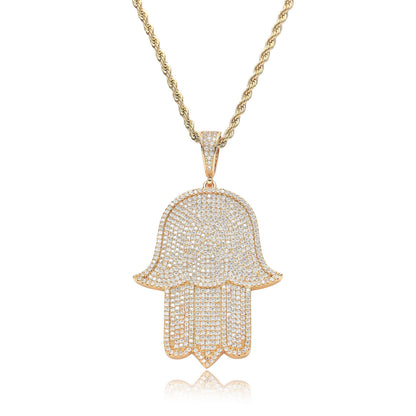 Hip Hop Fashion Cubic Zirconia Pendant Necklace for Men and Women