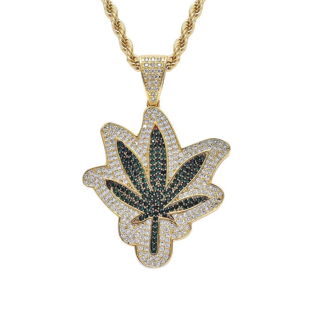 Hip Hop Round Cubic Zirconia Pendant Necklace for Men and Women