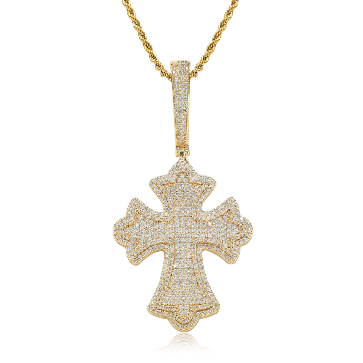 Hip Hop Minimalist Cross Copper Pendant Necklace for Men and Women product image