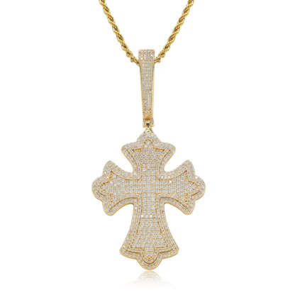 Hip Hop Minimalist Cross Copper Pendant Necklace for Men and Women