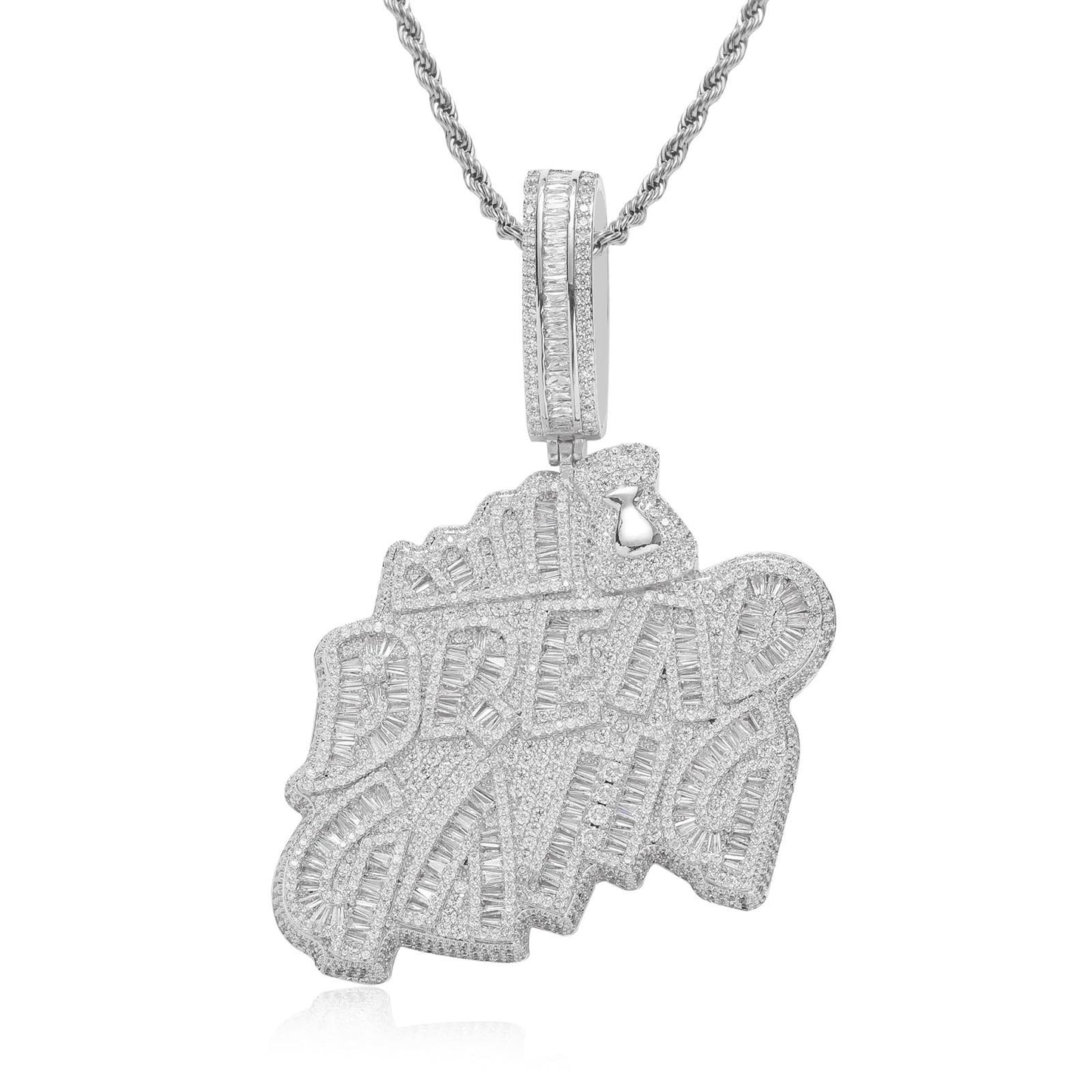 Hip Hop Minimalist Cross Tennis Chain Cubic Zirconia Pendant Necklace for Men and Women