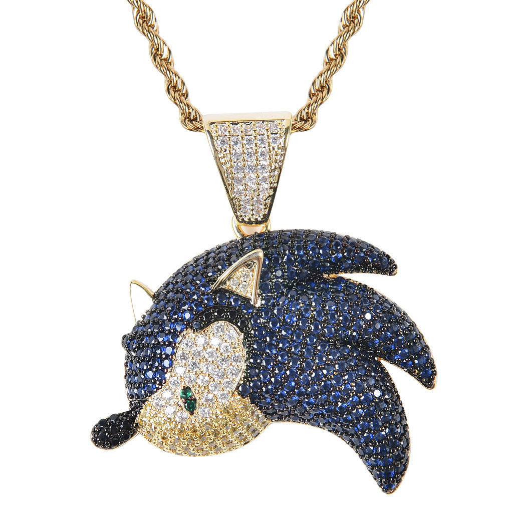 Hip Hop Fashion Cubic Zirconia Pendant Necklace for Men and Women