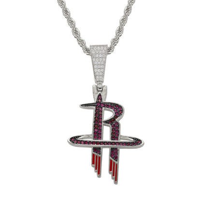 Hip Hop Letter Copper Pendant Necklace for Men and Women