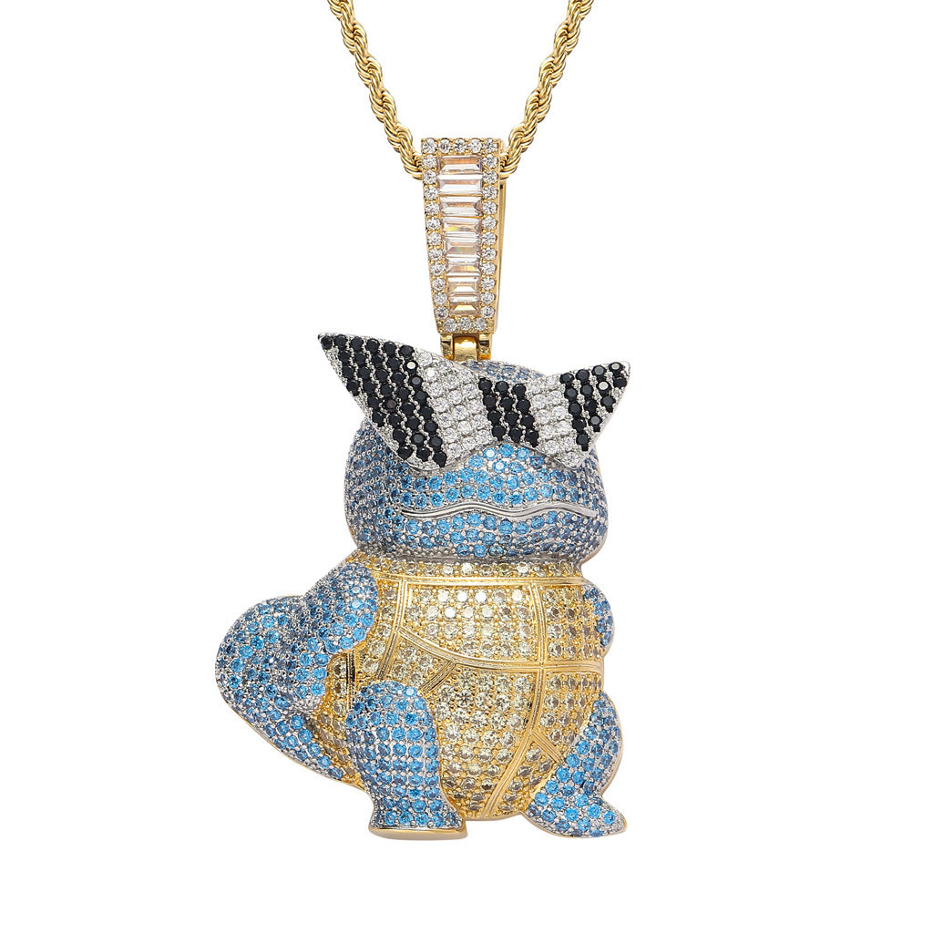 Hip Hop Fashion Cubic Zirconia Pendant Necklace for Men and Women