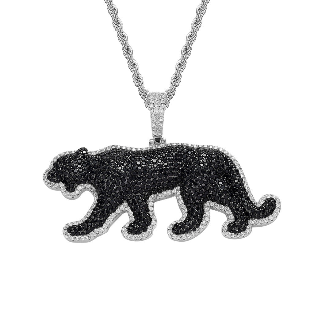 Hip Hop Panther Cubic Zirconia Pendant Necklace for Men and Women