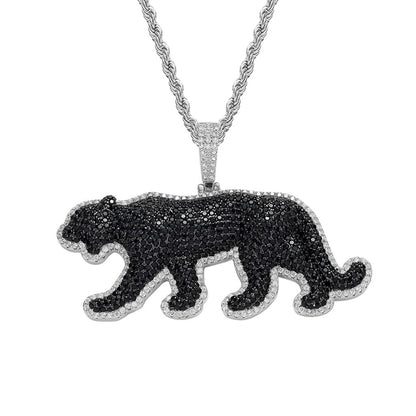Hip Hop Panther Cubic Zirconia Pendant Necklace for Men and Women