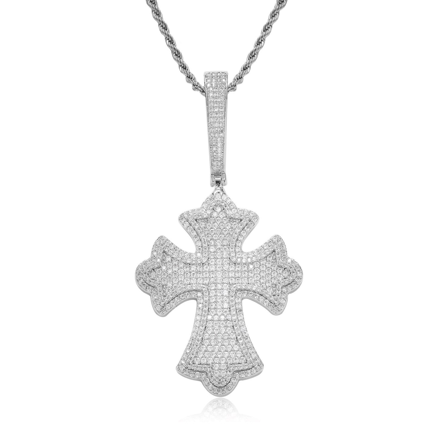 Hip Hop Minimalist Cross Copper Pendant Necklace for Men and Women