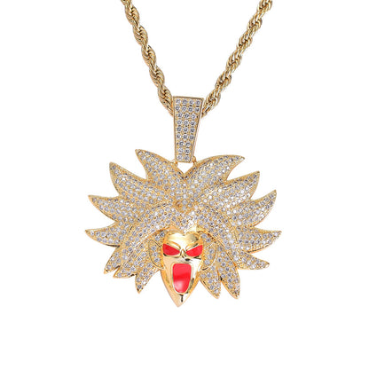 Hip Hop Dragon Cubic Zirconia Pendant Necklace for Men and Women