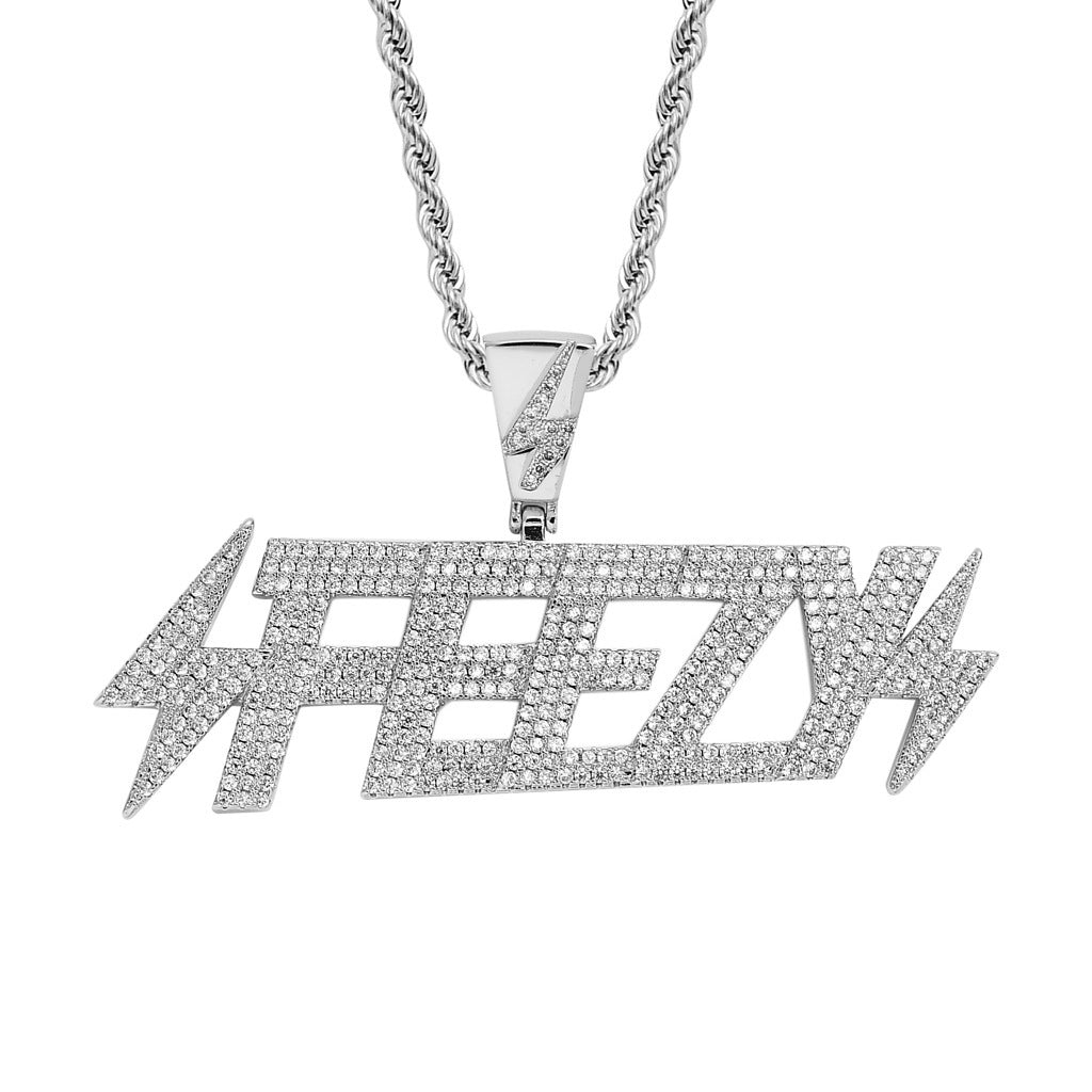 Hip Hop Star Geometric Round Cubic Zirconia Pendant Necklace for Men and Women