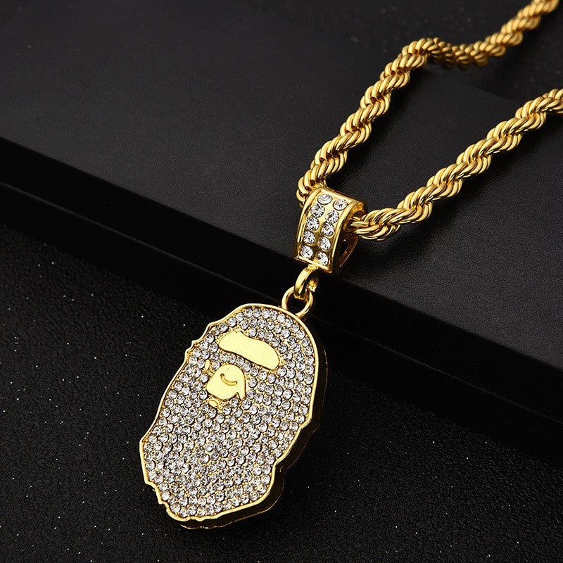 Hip Hop Fashion Alloy Pendant Necklace for Men and Women