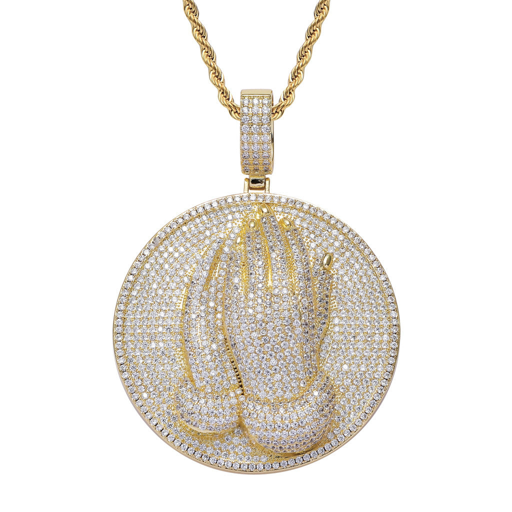 Hip Hop Fashion Cubic Zirconia Pendant Necklace for Men and Women