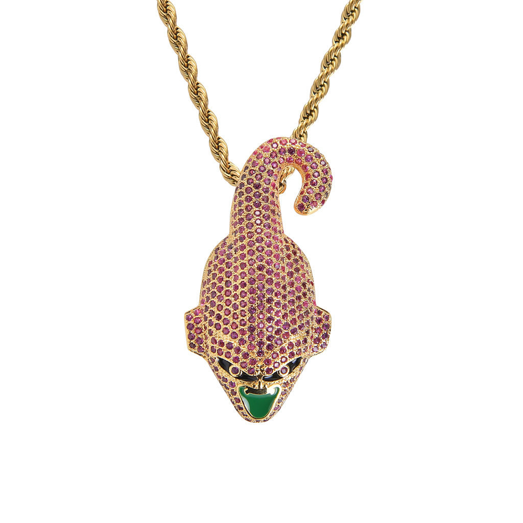 Hip Hop Dragon Cubic Zirconia Pendant Necklace for Men and Women