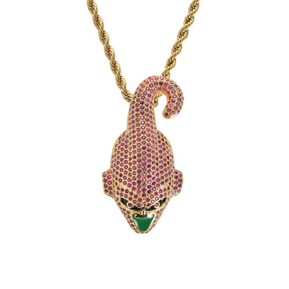 Hip Hop Dragon Cubic Zirconia Pendant Necklace for Men and Women