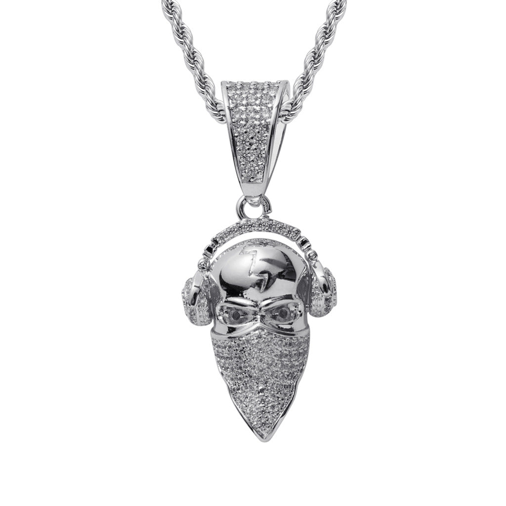 Vintage Punk Skull Copper Pendant Necklace for Men and Women