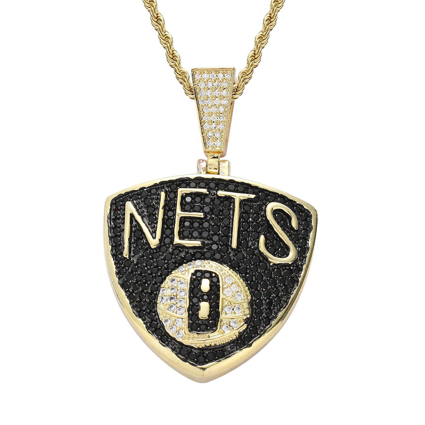 Hip Hop Letter Cubic Zirconia Pendant Necklace for Men and Women