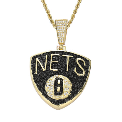 Hip Hop Letter Cubic Zirconia Pendant Necklace for Men and Women