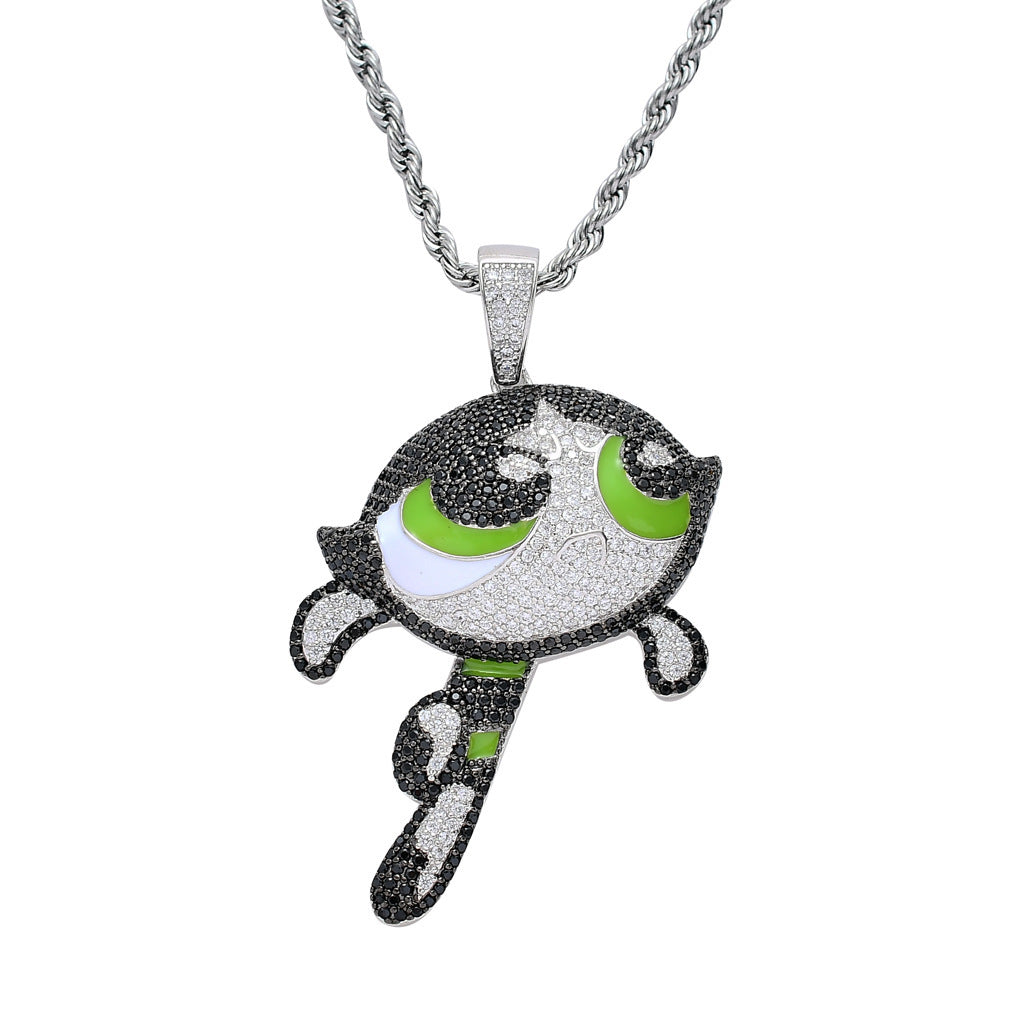 Hip Hop Fashion Cubic Zirconia Pendant Necklace for Men and Women