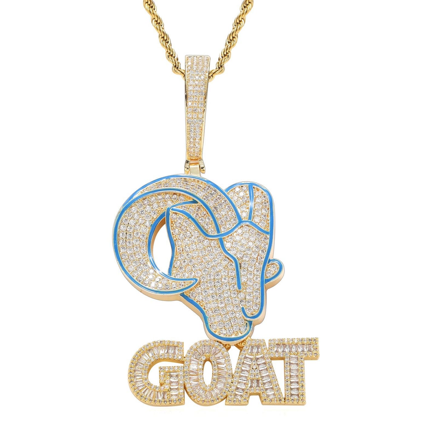 Hip Hop Letter Cubic Zirconia Pendant Necklace for Men and Women