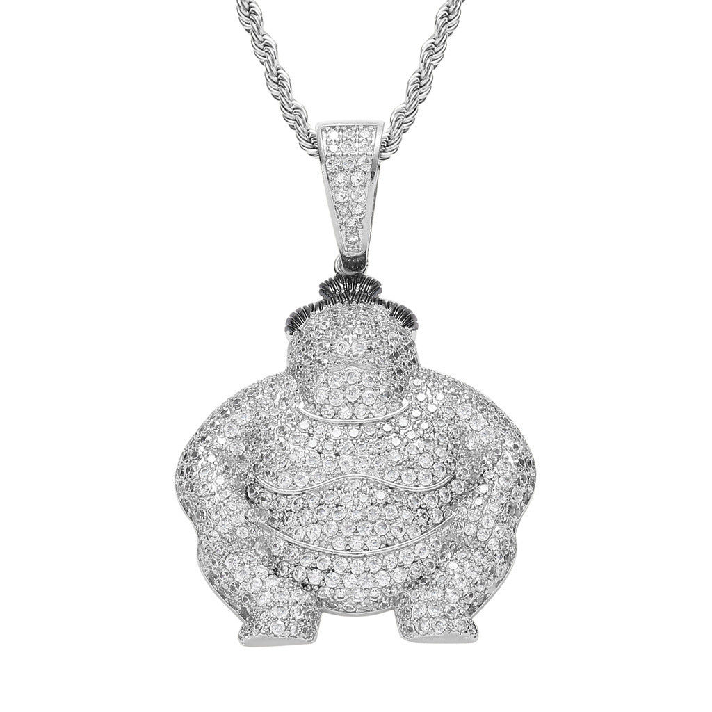 Hip Hop Fashion Cubic Zirconia Pendant Necklace for Men and Women