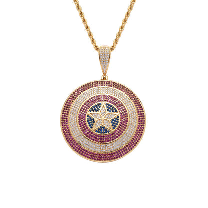 Star Geometric Cubic Zirconia Pendant Necklace for Men and Women