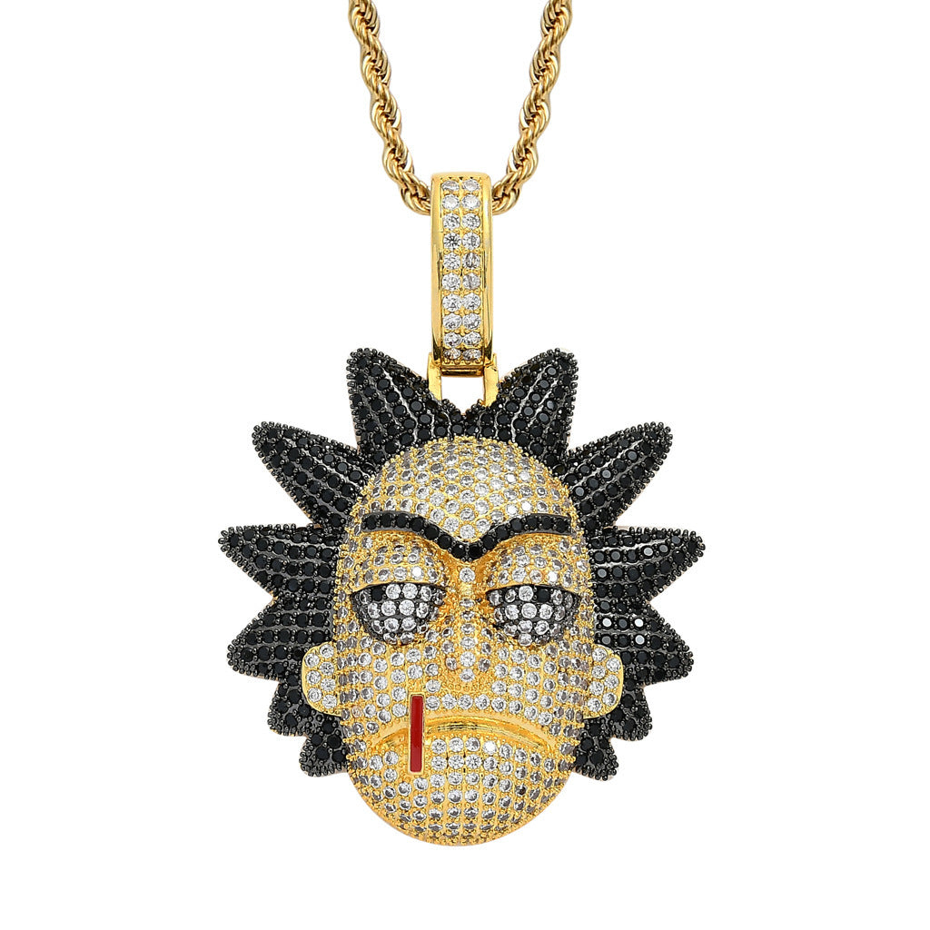 Hip Hop Fashion Cubic Zirconia Pendant Necklace for Men and Women