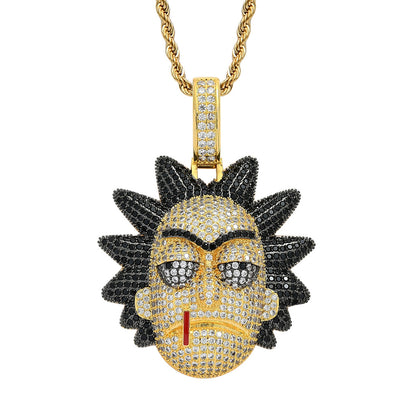 Hip Hop Fashion Cubic Zirconia Pendant Necklace for Men and Women