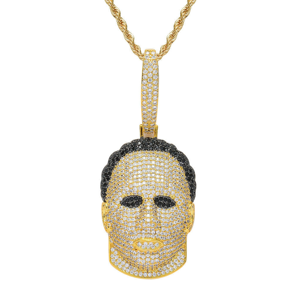 Hip Hop Fashion Cubic Zirconia Pendant Necklace for Men and Women