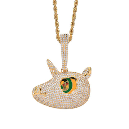 Hip Hop Eye Cubic Zirconia Pendant Necklace for Men and Women