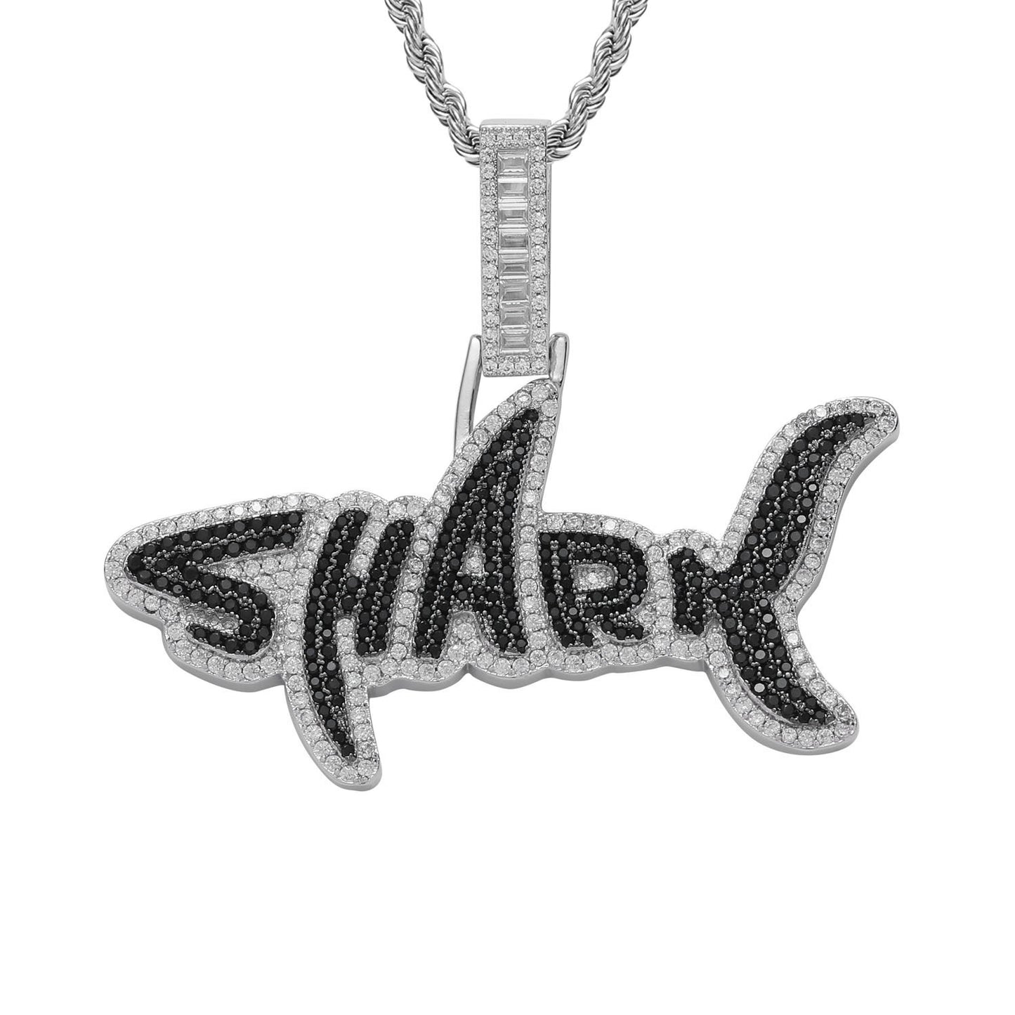 Hip Hop Letter Copper Pendant Necklace for Men and Women