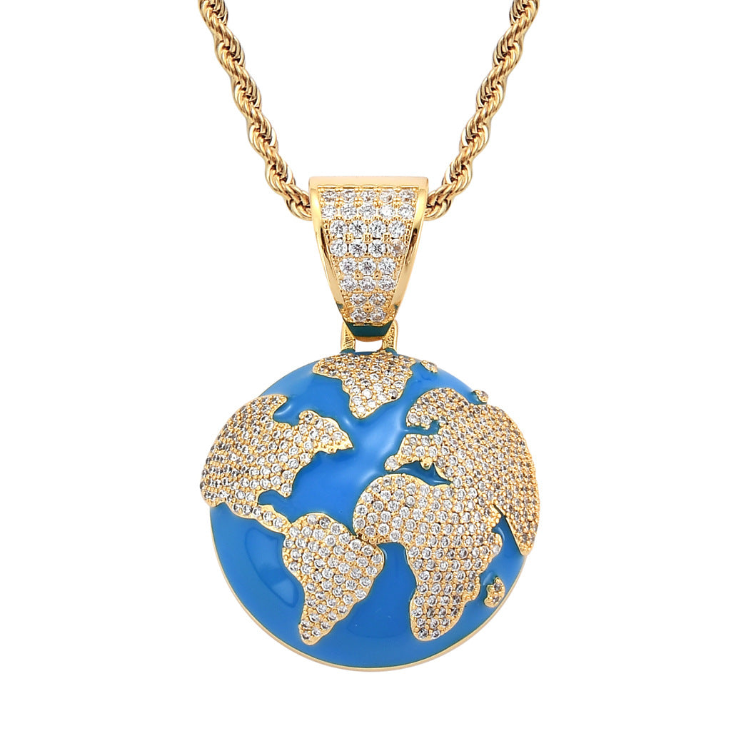 Hip Hop Fashion Cubic Zirconia Pendant Necklace for Men and Women