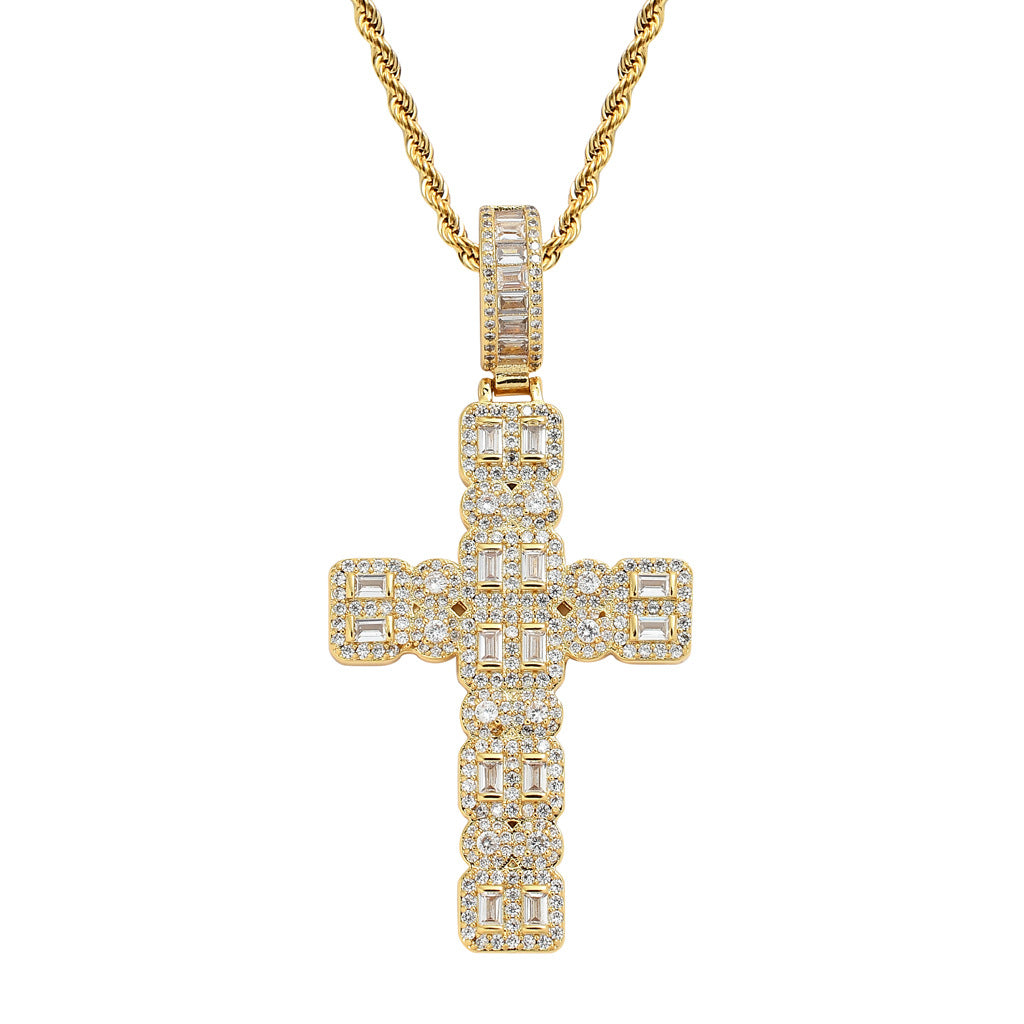 Hip Hop Light Luxury Fashion Copper Pendant Necklace for Men and Women