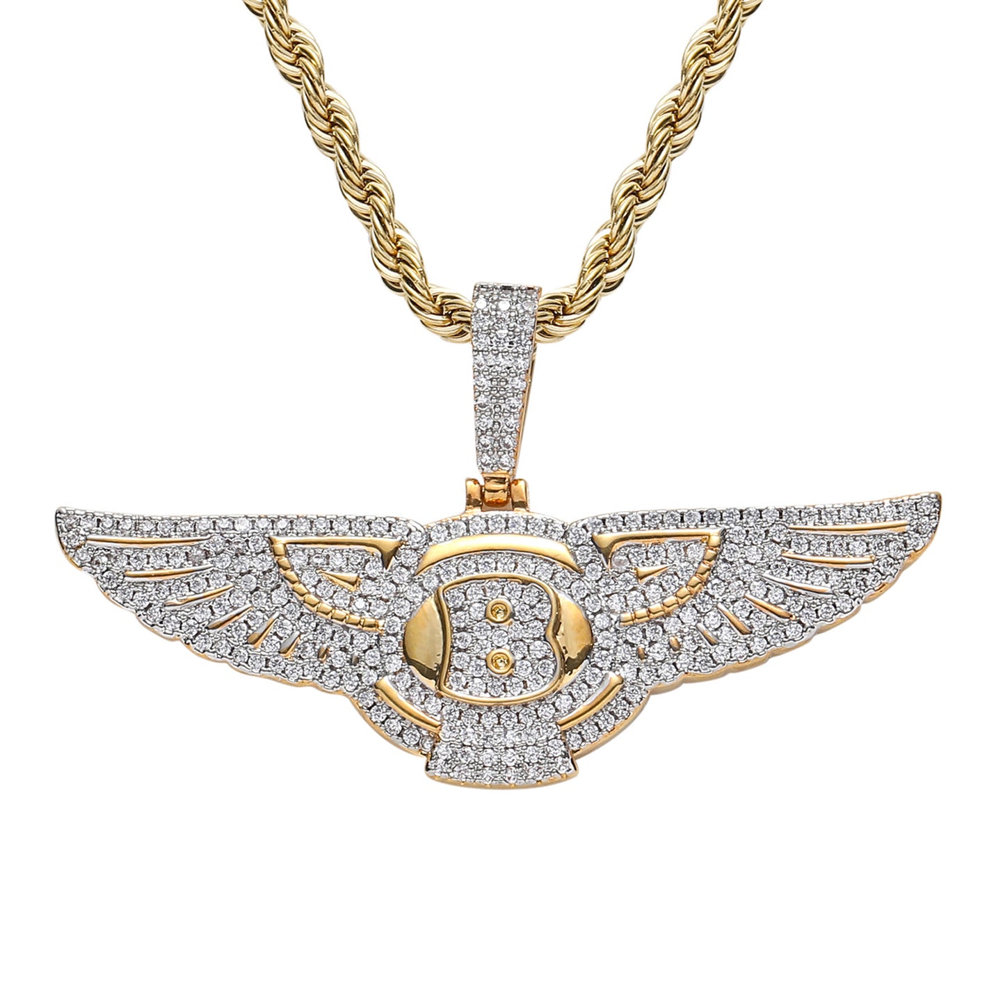 Hip Hop Fashion Cubic Zirconia Pendant Necklace for Men and Women