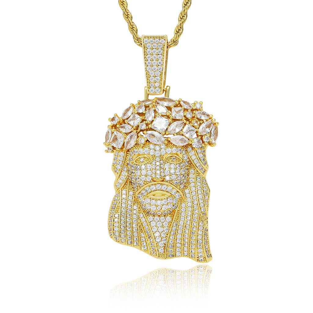 Hip Hop Vintage Fashion Cubic Zirconia Pendant Necklace for Men and Women