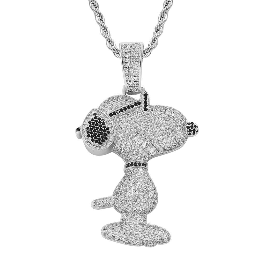 Hip Hop Fashion Cubic Zirconia Pendant Necklace for Men and Women