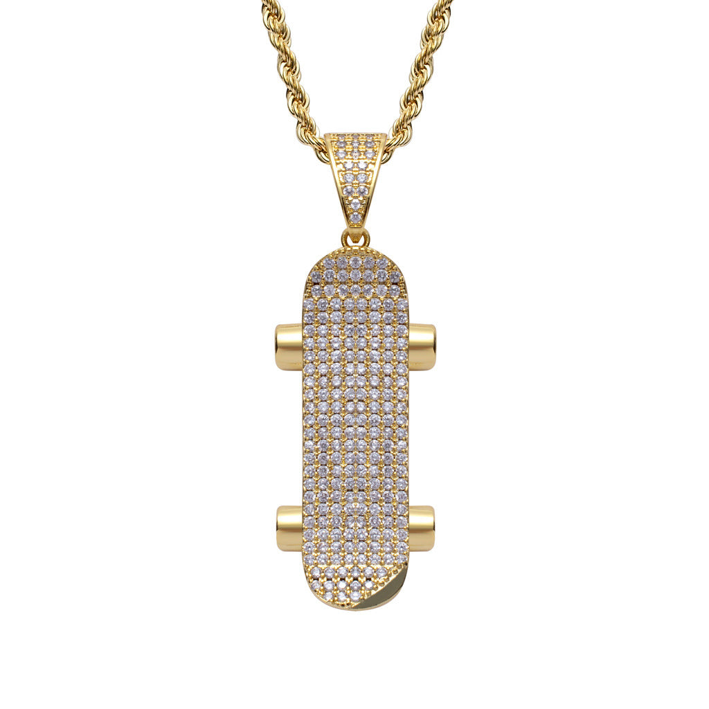 Hip Hop Dog Cubic Zirconia Pendant Necklace for Men and Women