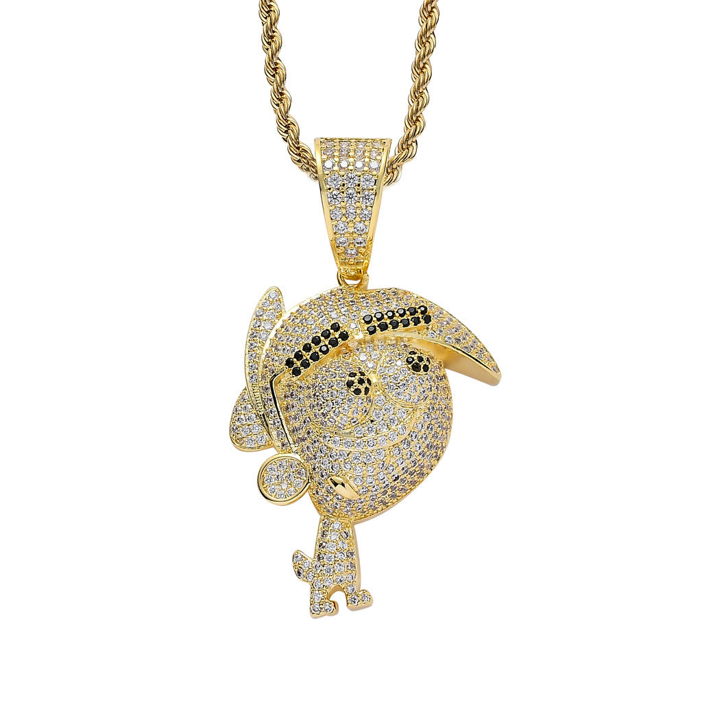 Hip Hop Fashion Cubic Zirconia Pendant Necklace for Men and Women