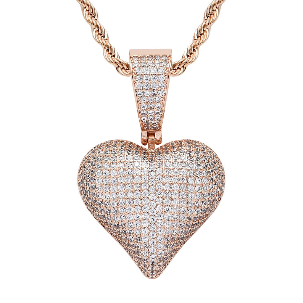 Minimalist Heart Copper Pendant Necklace for Men and Women