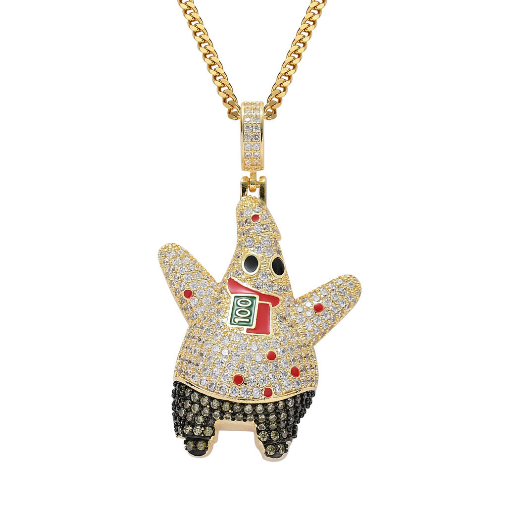 Geometric Round Cubic Zirconia Pendant Necklace for Men and Women