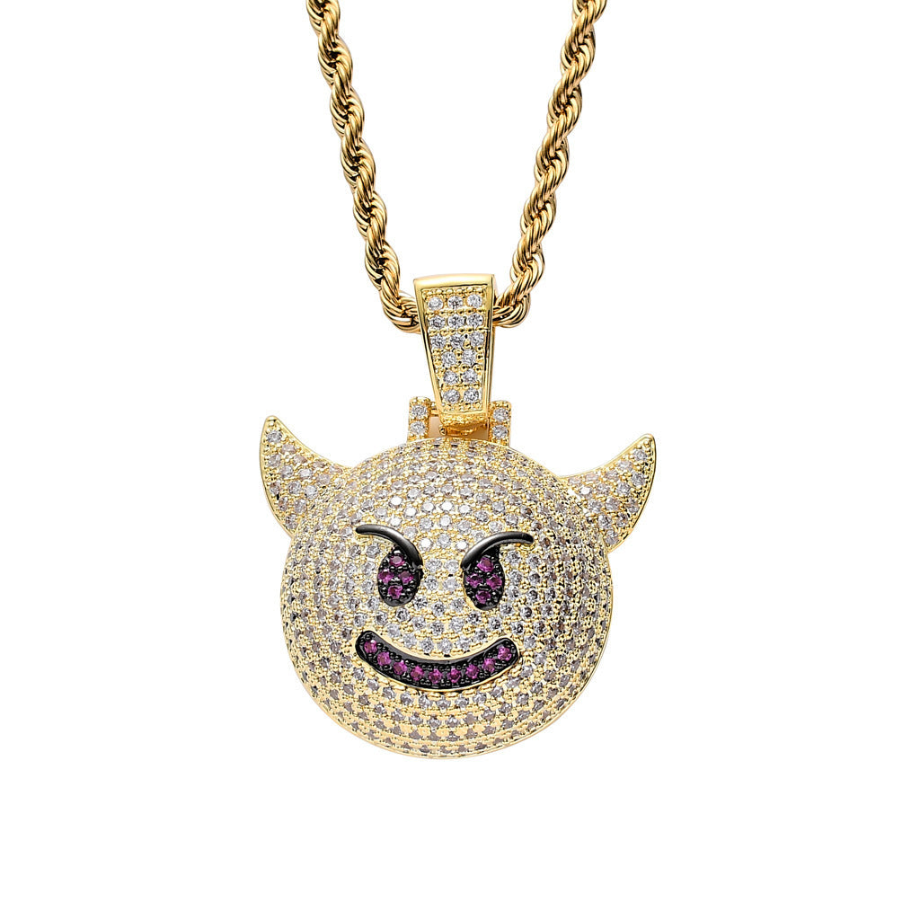 Hip Hop Fashion Cubic Zirconia Pendant Necklace for Men and Women