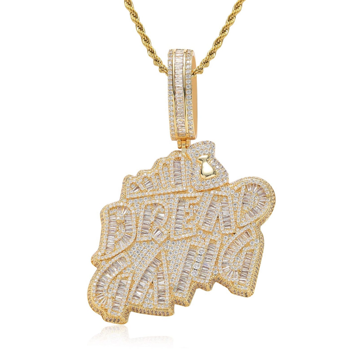 Hip Hop Minimalist Cross Tennis Chain Cubic Zirconia Pendant Necklace for Men and Women