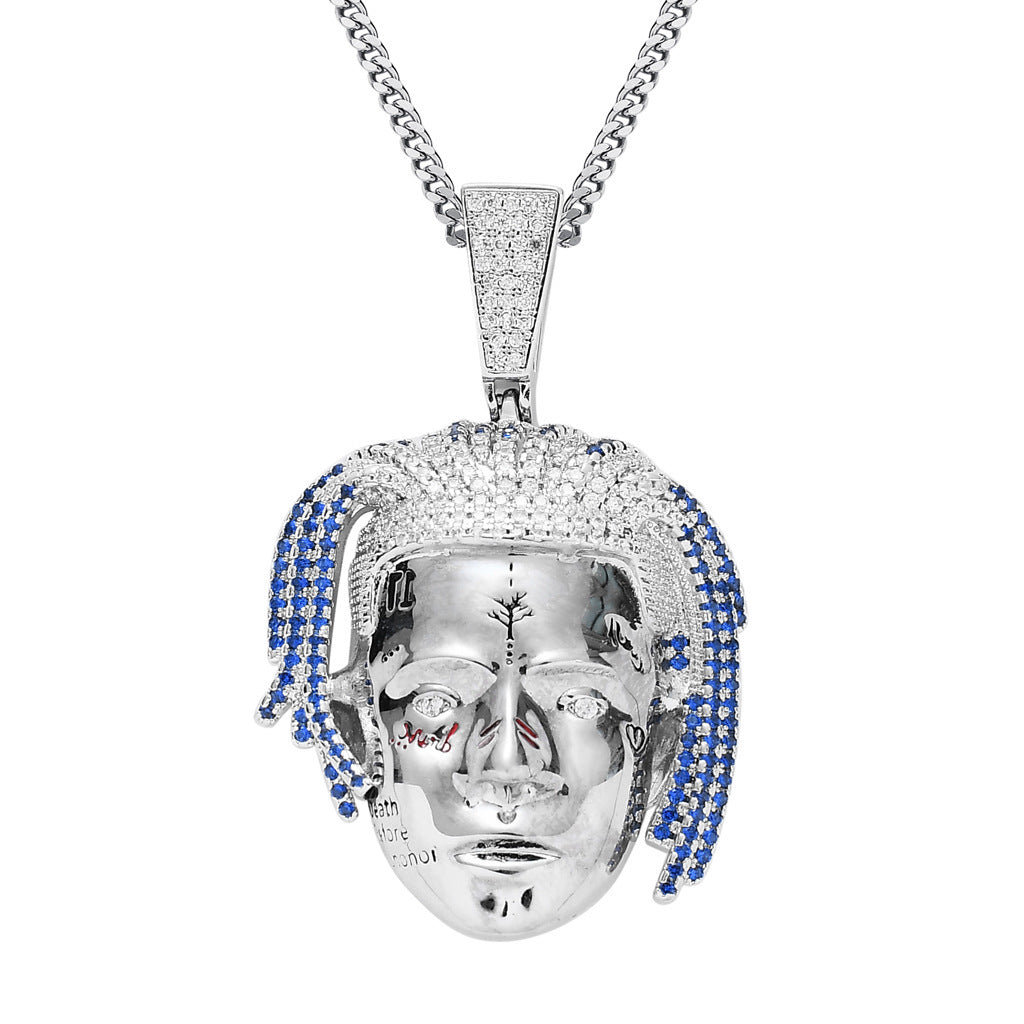 Hip Hop Vintage Skull Copper Pendant Necklace for Men and Women