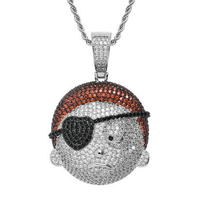 Hip Hop Letter Copper Pendant Necklace for Men and Women