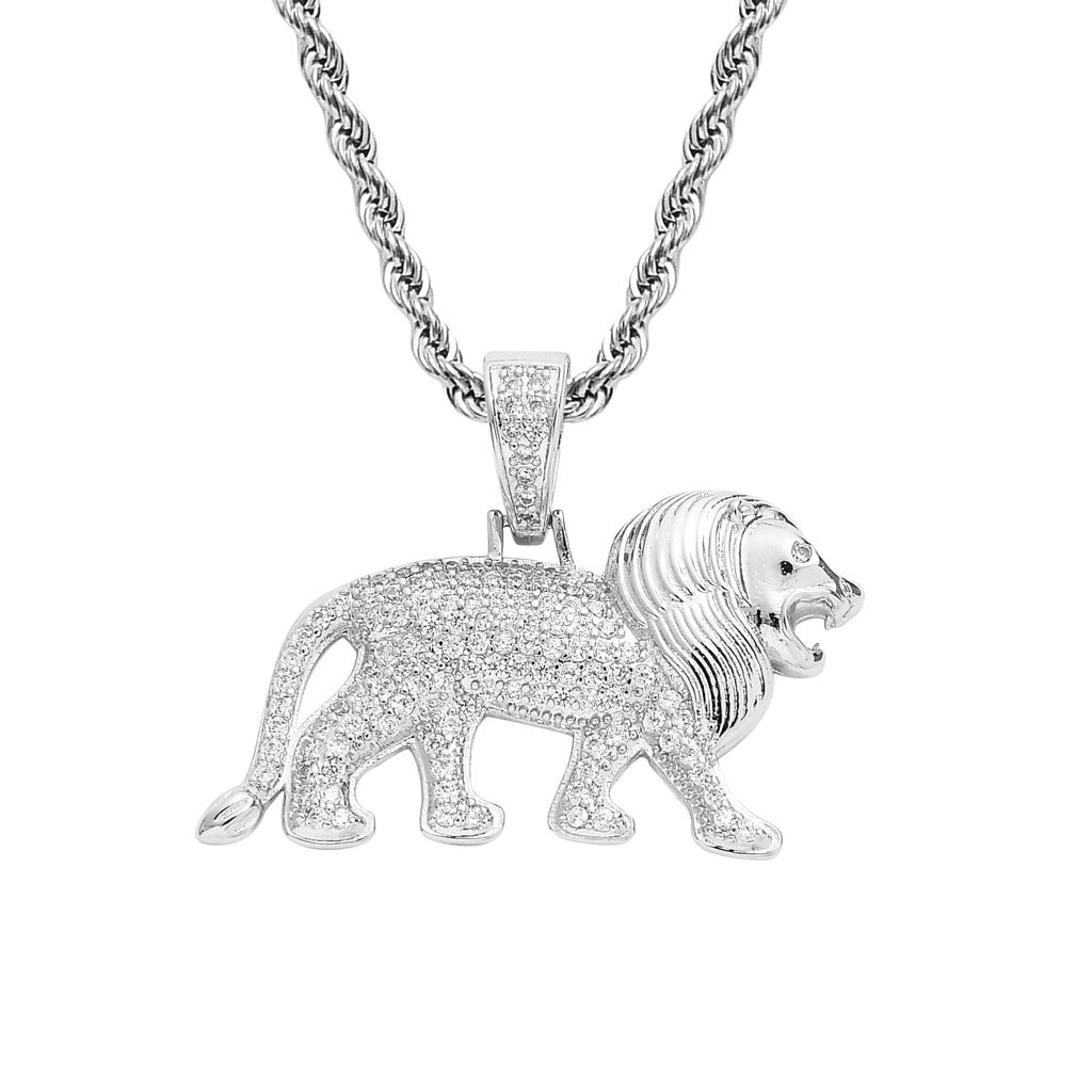 Hip Hop Fang Copper Pendant Necklace for Men and Women