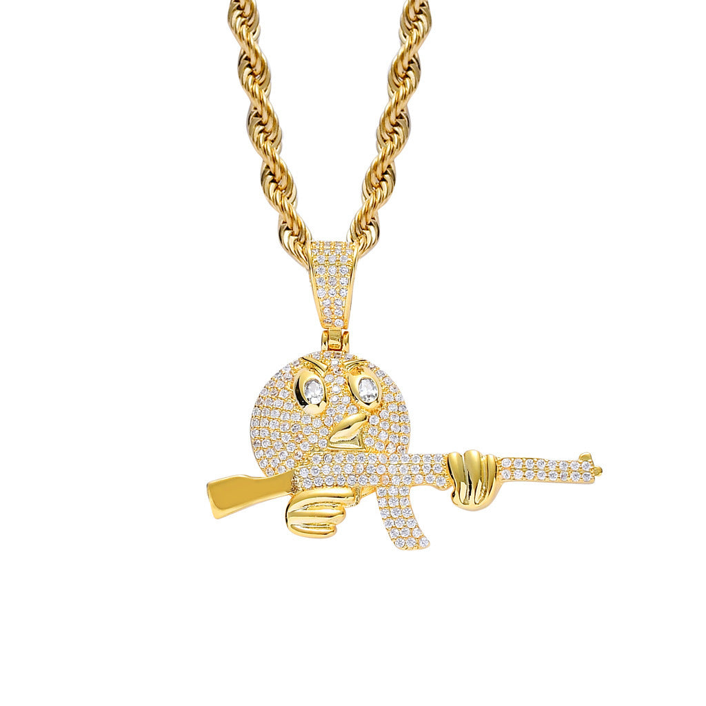 Hip Hop Fashion Cubic Zirconia Pendant Necklace for Men and Women