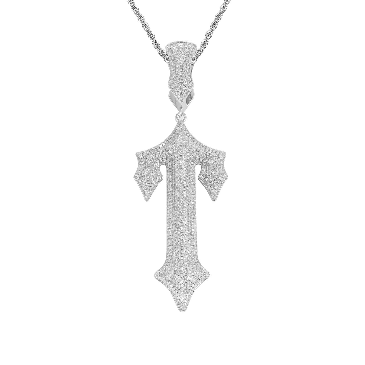 Hip Hop Vintage Cross Copper Pendant Necklace for Men and Women