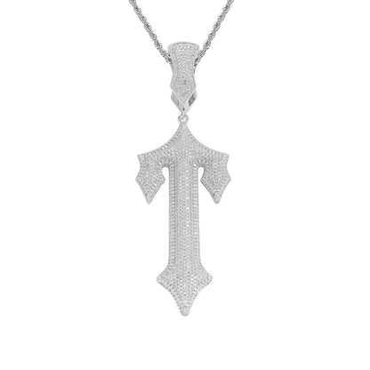 Hip Hop Vintage Cross Copper Pendant Necklace for Men and Women