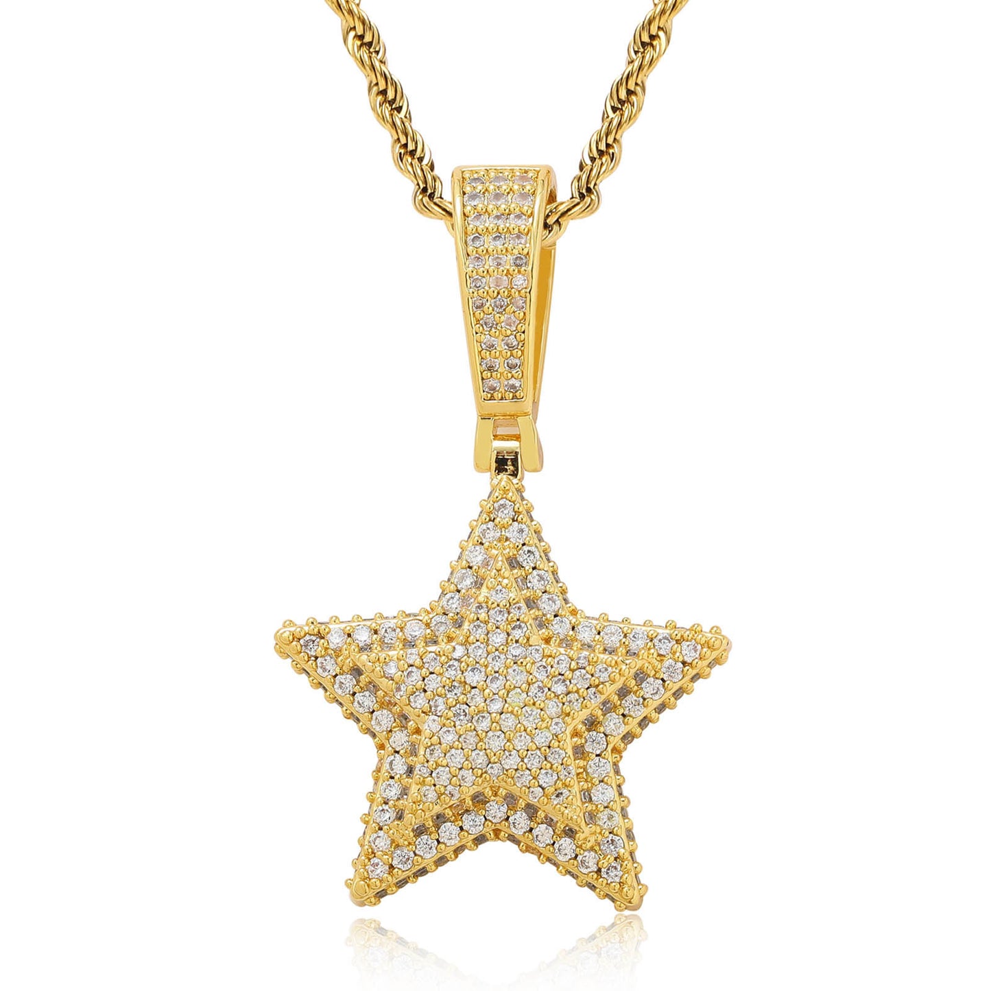 Hip Hop Star Copper Pendant Necklace for Men and Women