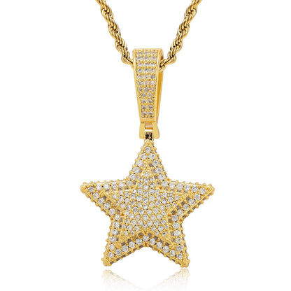 Hip Hop Star Copper Pendant Necklace for Men and Women
