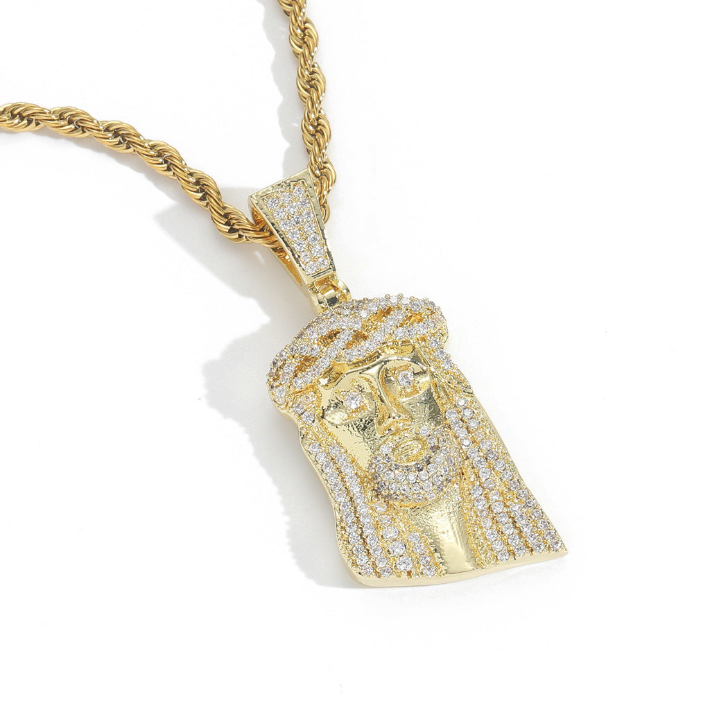 Hip Hop Vintage Fashion Cubic Zirconia Pendant Necklace for Men and Women